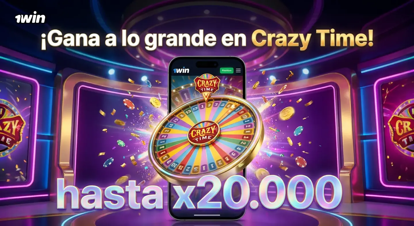 Mesa de Crazy Time del casino en vivo de 1win